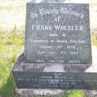 WHEELER Frank 1876-1953 &amp; Anne -1957
