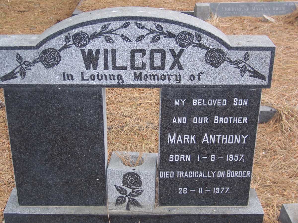 WILCOX Mark Anthony 1957-1977