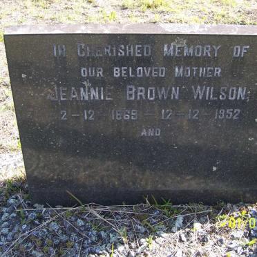 WILSON Jeannie Brown 1869-1952