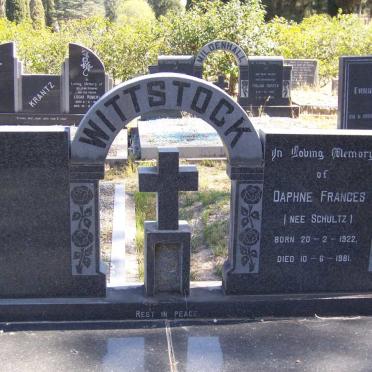WITTSTOCK Daphne Frances nee SCHULTZ 1922-1981