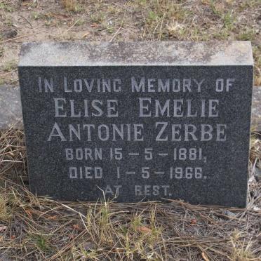 ZERBE Elise Emelie Antonie 1881-1966