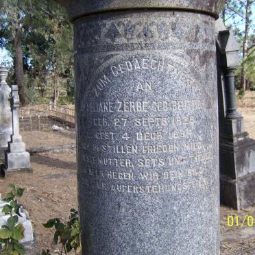 ZERBE Juliane nee BEUTBOH 1828-1894