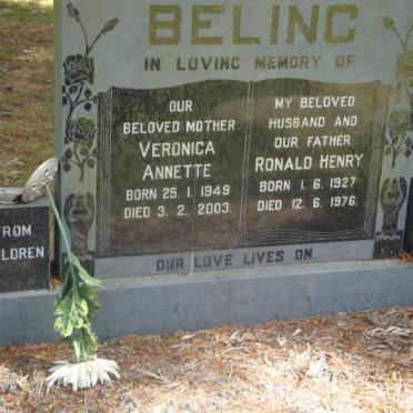 BELING Ronald Henry 1927-1976 &amp; Veronica Annette 1949-2003