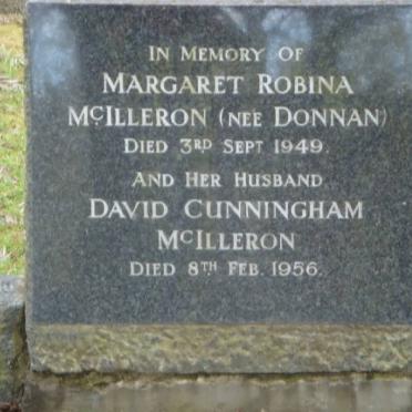 McILLERON David Cunningham -1956 &amp; Margaret Robina DONNAN -1949