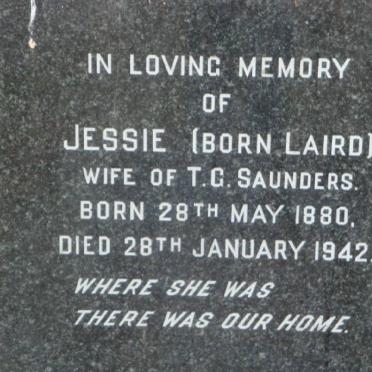 SAUNDERS Jessie nee LAIRD 1880-1942