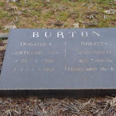 BURTON Brigitta Margarete nee TREICHEL -1953 :: BURTON Dorothea Gertrude Ann 1951-1962