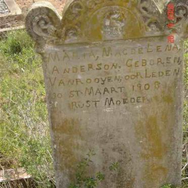 ANDERSON Maria Magdalena nee VAN ROOYEN -1908