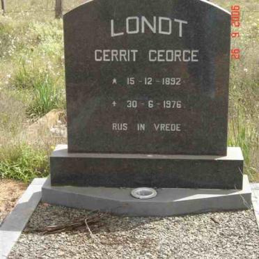 LONDT Gerrit George 1892-1976
