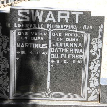 SWART Martinus 1947- &amp; Johanna Catherina DU PLESSIS 1948-