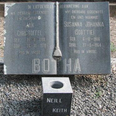 BOTHA Jan Christoffel 1899-1978 &amp; Susanna Johanna 1906-1964