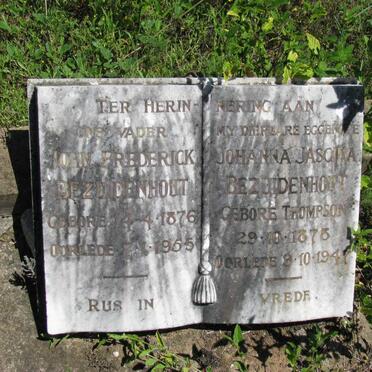 BEZUIDENHOUT John Frederick 1876-1965 &amp; Johanna Jasona THOMPSON 1878-1947