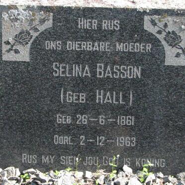 BASSON Selina nee HALL 1861-1963