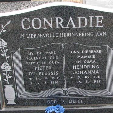 CONRADIE Pieter du Plessis 1909-1991 &amp; Hendrina Johanna 1911-1997