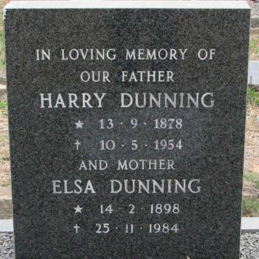 DUNNING Harry 1878-1954 &amp; Elsa 1898-1984