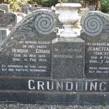 GRUNDLING Hendrik Eduard 1888-1956 &amp; Jeanetta C.J. STIEMIE 1893-1977