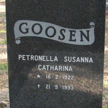 GOOSEN Petronella Susanna Catharina 1922-1993