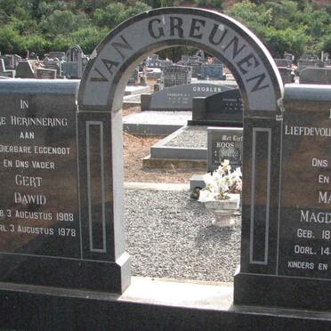 GREUNEN Gert Dawid, van 1908-1978 &amp; Maria Magdalena 1913-2004