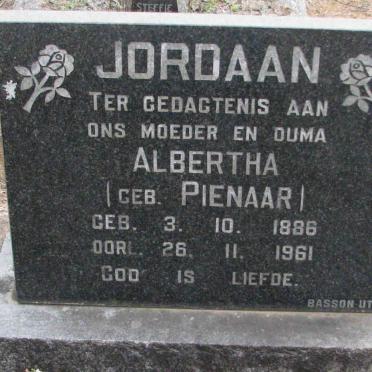 JORDAAN Albertha nee PIENAAR 1886-1961