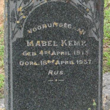KEMP Mabel 1913-1937