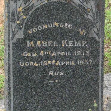 KEMP Mabel 1913-1937