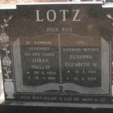 LOTZ Johan Philip 1906-1981 &amp; Susanna Elizabeth M. 1913-1999