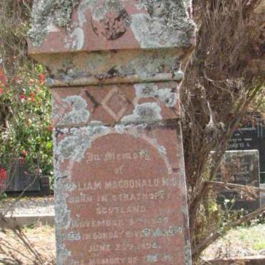 MCDONALD William 1840-1904 &amp; Maria Caldwell 1850-1905