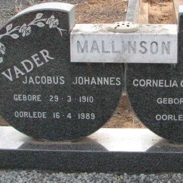 MALLINSON Jacobus Johannes 1910-1989 &amp; Cornelia Catharina 1928-2006