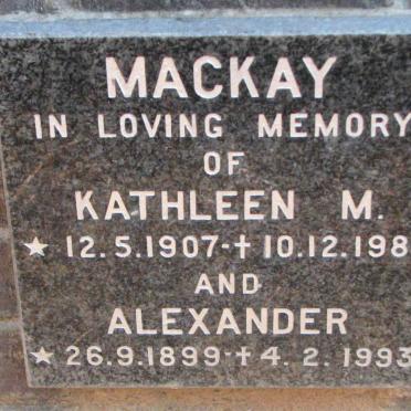MACKAY Alexander 1899-1993 &amp; Kathleen M. 1907-1988
