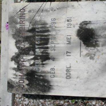 MEIRING Johanna J. nee POTGIETER 1896-1981