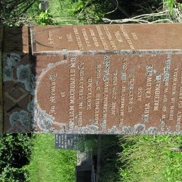 MACDONALD William 1840-1904 &amp; Maria Caldwell 1850-1905