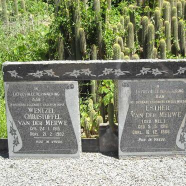 MERWE Wentzel Christoffel, van der 1915-1982 &amp; Esther NEL 1916-1966