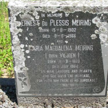 MEIRING Ernest du Plessis 1902-1966 &amp; Maria Magdalena VILJOEN 1898-1964