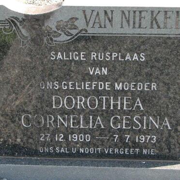 NIEKERK Dorothea Cornelia Gesina, van 1900-1973