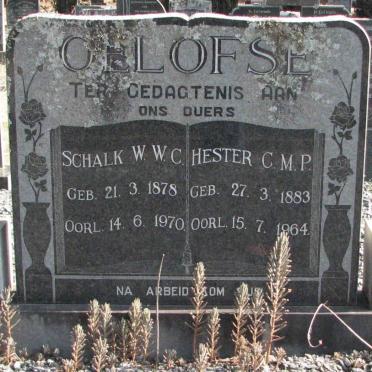 OELOFSE Schalk W.W.C. &amp; Hester C.M.P. 1883-1964