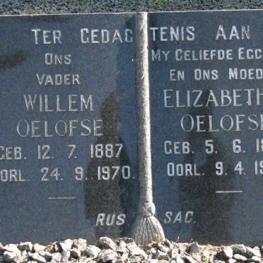 OELOFSE Willlem 1887-1970 &amp; Elizabeth C. 1888-1969