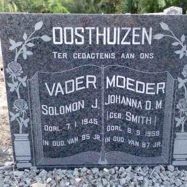 OOSTHUIZEN Solomon J. 1860-1945 &amp; Johanna D.M. SMITH 1872-1959