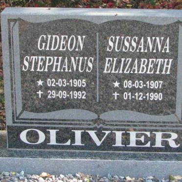 OLIVIER Gideon Stephanus 1905-1992 &amp; Sussanna Elizabeth 1907-1990