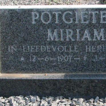 POTGIETER Miriam 1907-1996