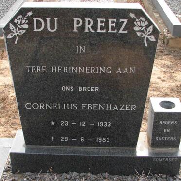 PREEZ Cornelius Ebenehazer, du 1933-1983