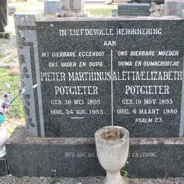 POTGIETER Pieter Marthinus 1895-1953 &amp; Aletta Elizabeth 1893-1980