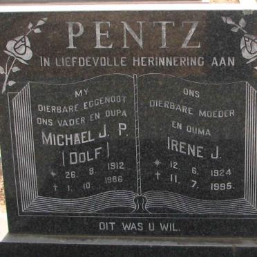 PENTZ Michael J.P. 1912-1986 &amp; Irene J. 1924-1995