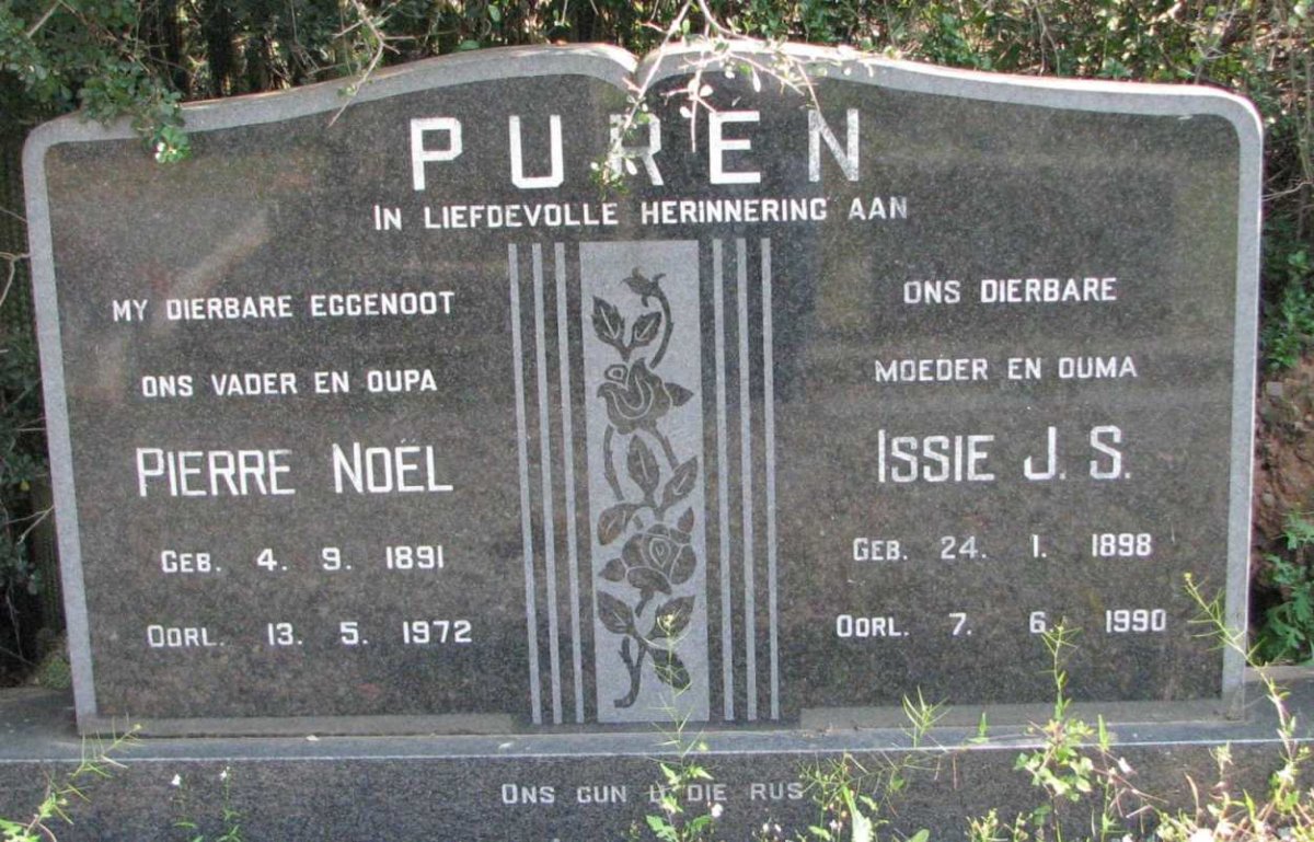 PUREN Pierre Noel 1891-1972 &amp; Issie J.S. 1898-1990