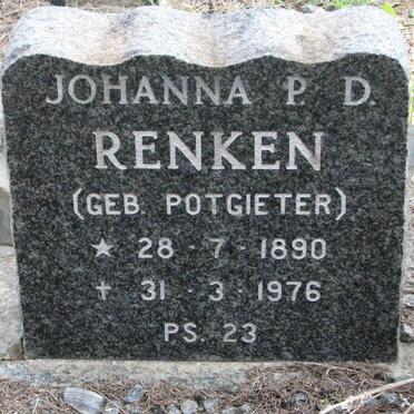 RENKEN Johanna P.D. nee POTGIETER 1890-1976