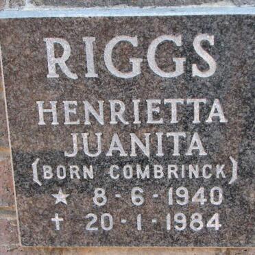 RIGGS Henrietta Juanita nee COMBRINCK 1940-1984