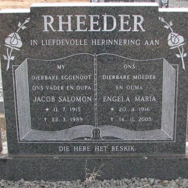 RHEEDER Jacob Salomon 1915-1989 &amp; Engela Maria 1916-2005