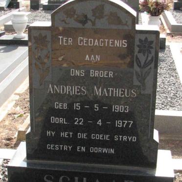 SCHAAP Andries Matheus 1903-1977