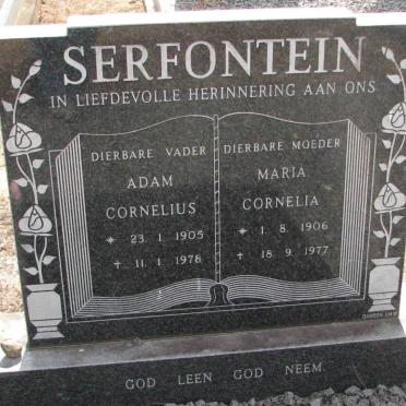 SERFONTEIN Adam Cornelius 1905-1978 &amp; Maria Cornelia 1906-1977