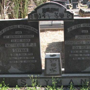 SNYMAN Mattheus R.P.J. 1873-1962 &amp; Dorothea HURTER 1886-1970