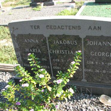 SCHONKEN Anna Maria 1911-1973 :: SCHONKEN Jacobus Christiaan 1892-1970 :: SCHONKEN Johannes George 1943-1972
