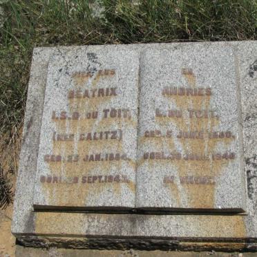 TOIT Andries L., du 1880-1940 &amp; Beatrix I.S.D. CALITZ 1884-1943
